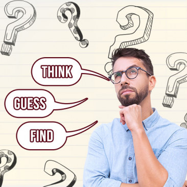 Qual é a diferença entre THINK, GUESS e FIND?
